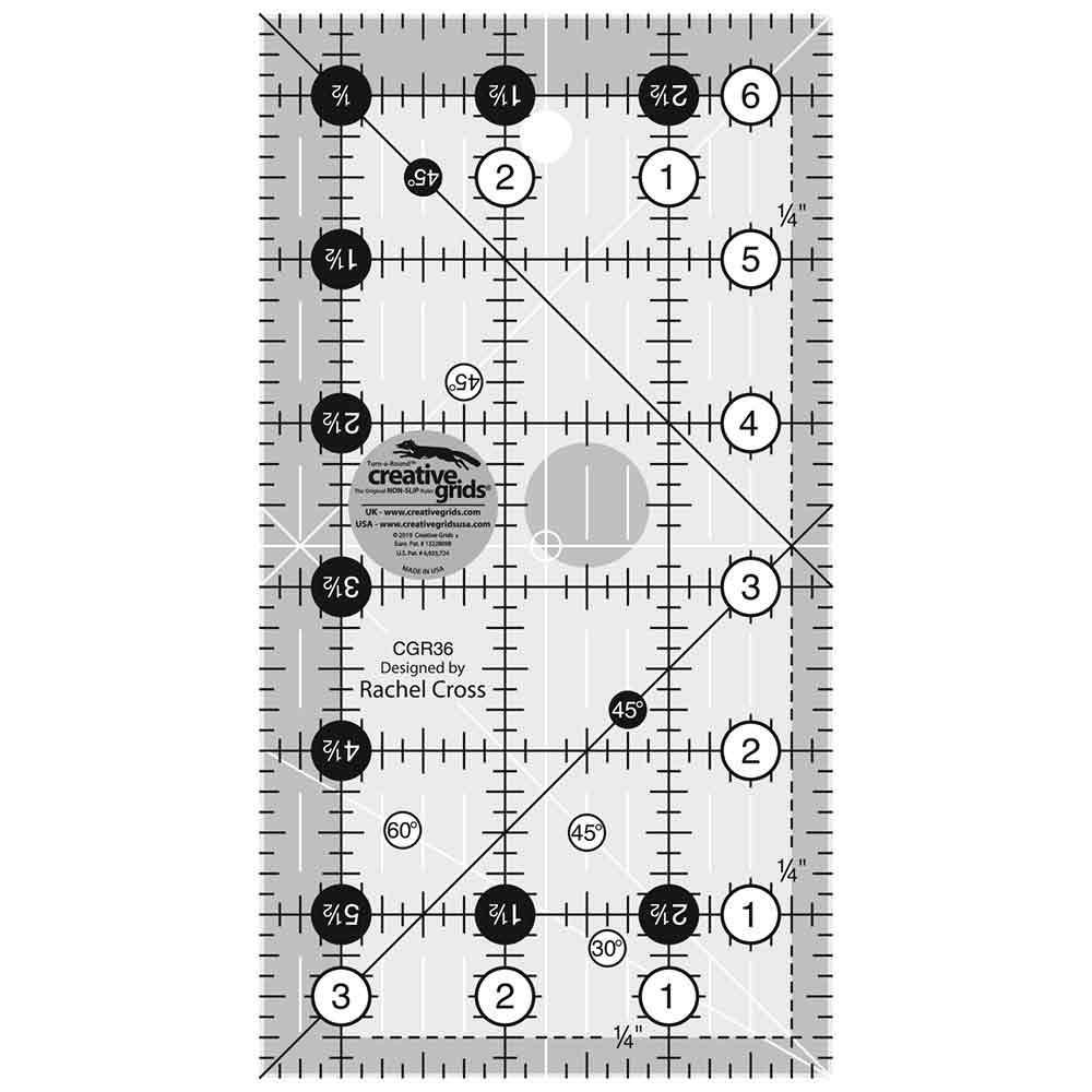 Rachel Cross's Creative Grids Quilt Ruler: 3-1/2 x 6-1/2 - A Must-Have for Quilters!