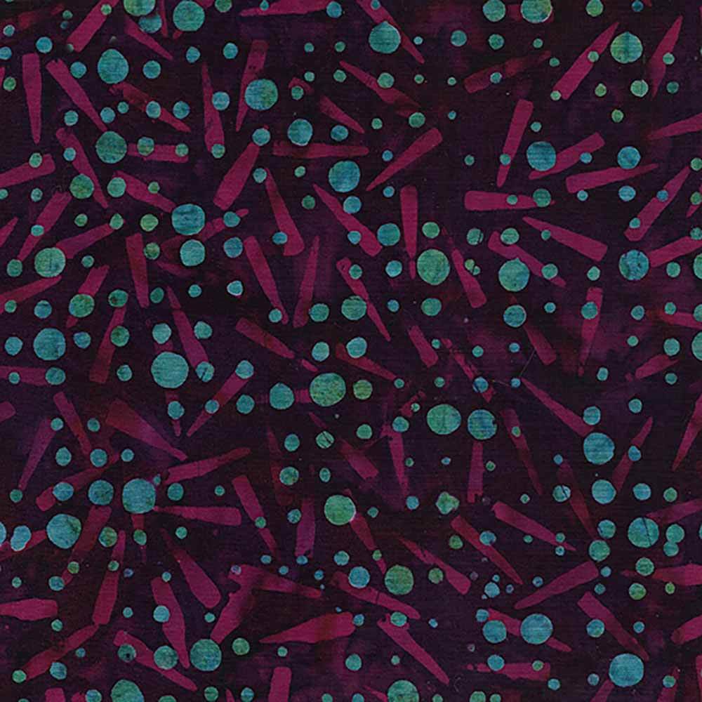 Island Batiks Dotty Grid in Purple Wine - Yardage