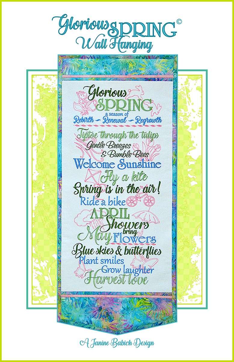 Janine Babich's Glorious Spring Wall Hanging Embroidery - Banish Winter Blues!