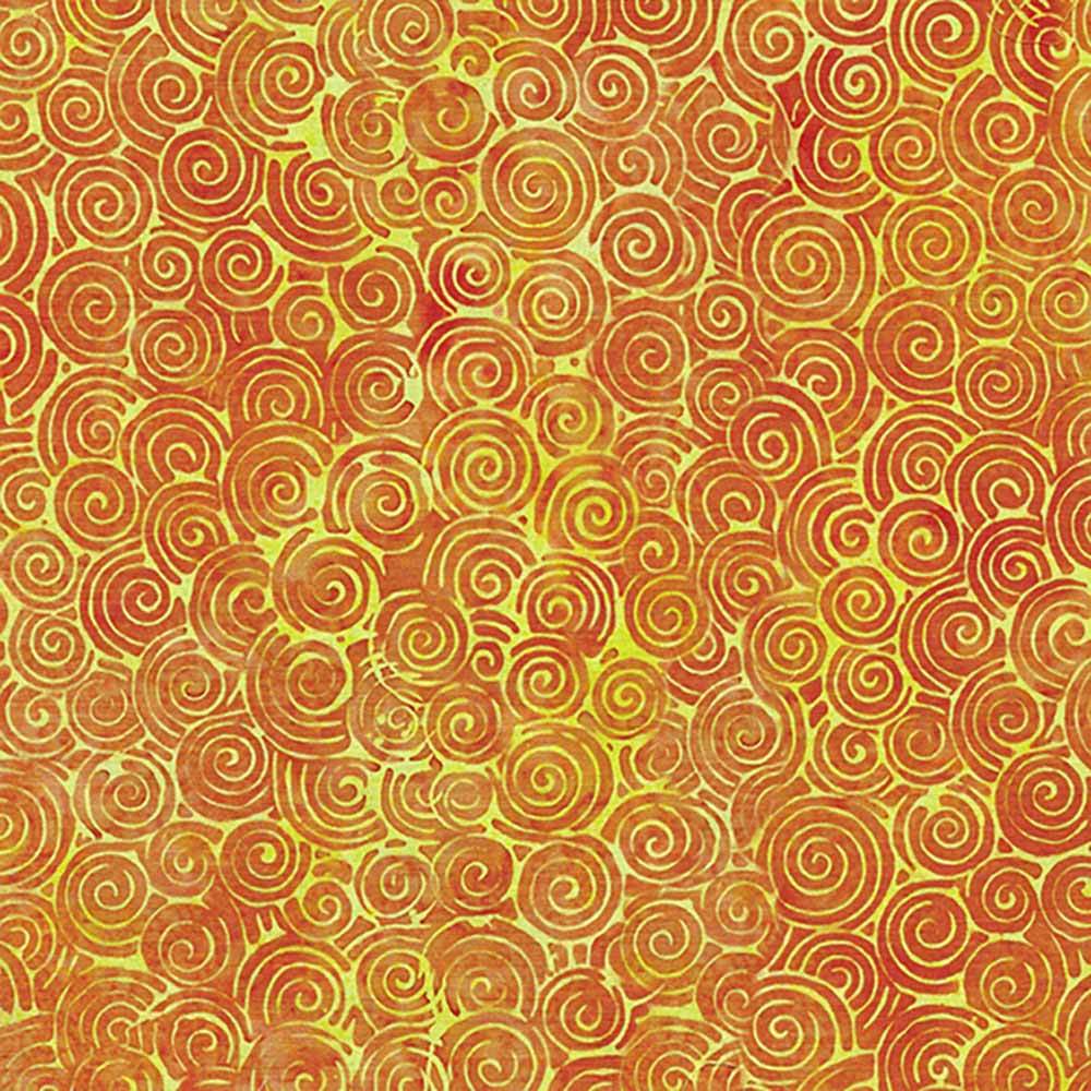 Island Batiks - Stunning Yellow Bumblebee Swirls Fabric Yardage