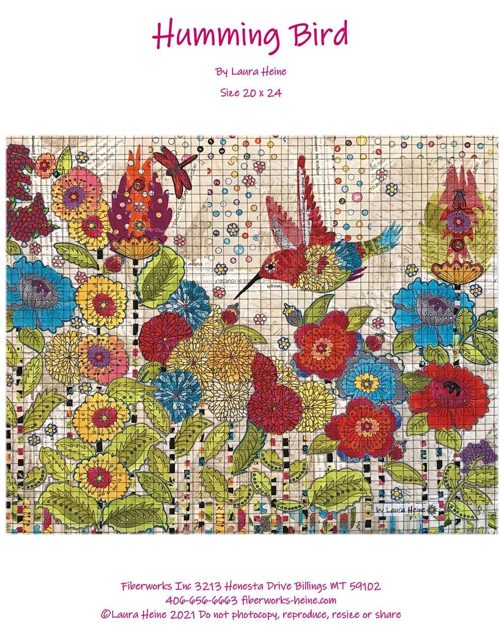Enchanting Humming Bird Collage Pattern by Laura Heine