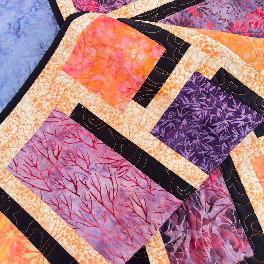 City Shadows - Kissed Quilts - Botanical Dreams - Island Batiks Kit: Unleash Your Creativity!