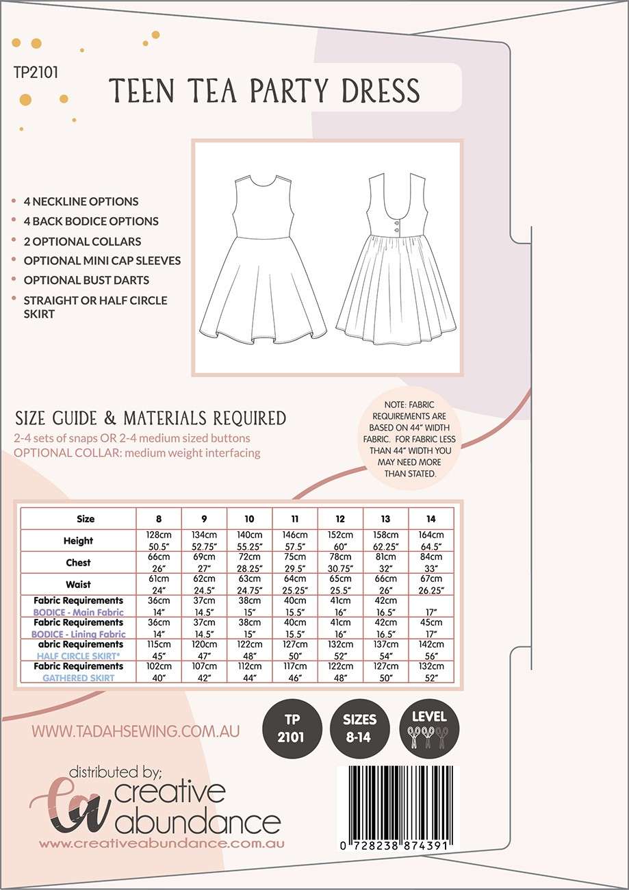 Tadah's Enchanting Teen Tea Party Dress Pattern