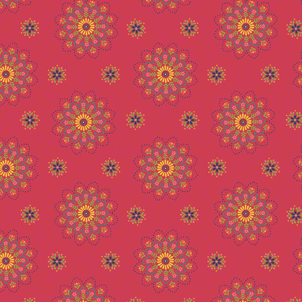 Riley Blake's Market Street Medallions in Berry - Stunning Yardage by Heather Peterson