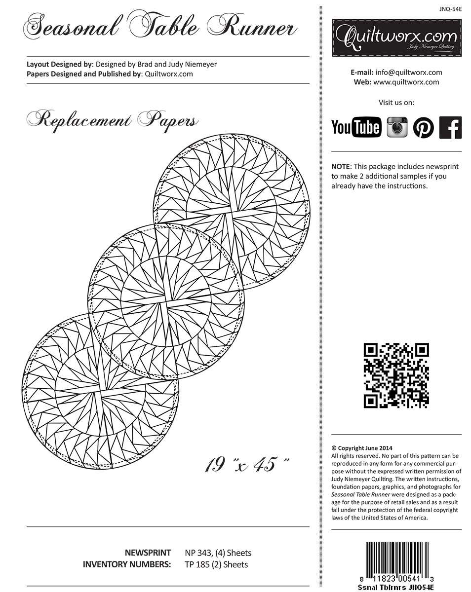Judy Niemeyer's Seasonal Table Runners Extra Foundation Paper - A Must - Have!