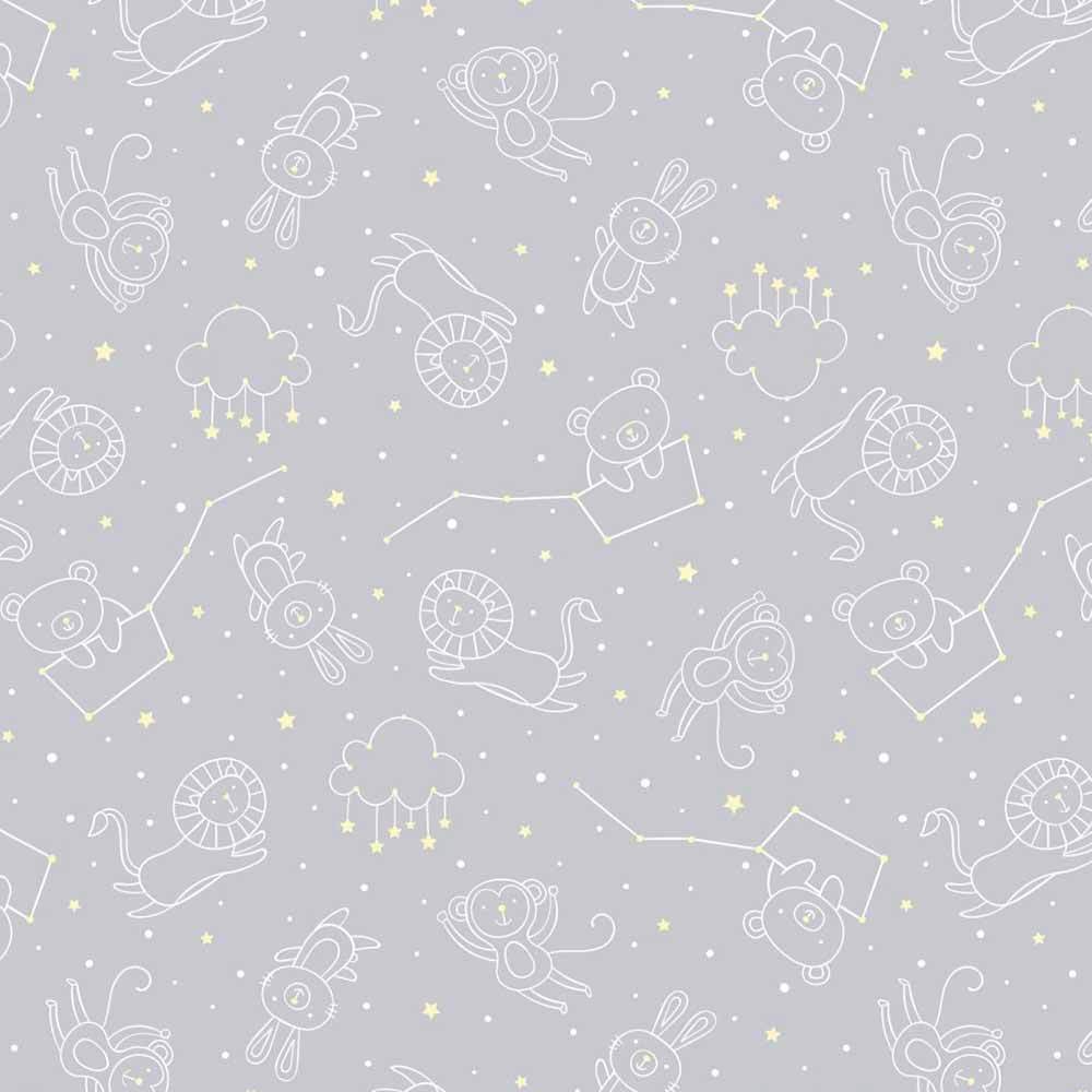 Wilmington Prints - Arrolynn Weiderhold's Baby's Adventure Constellations Grey Yardage - An Enchanting Fabric!