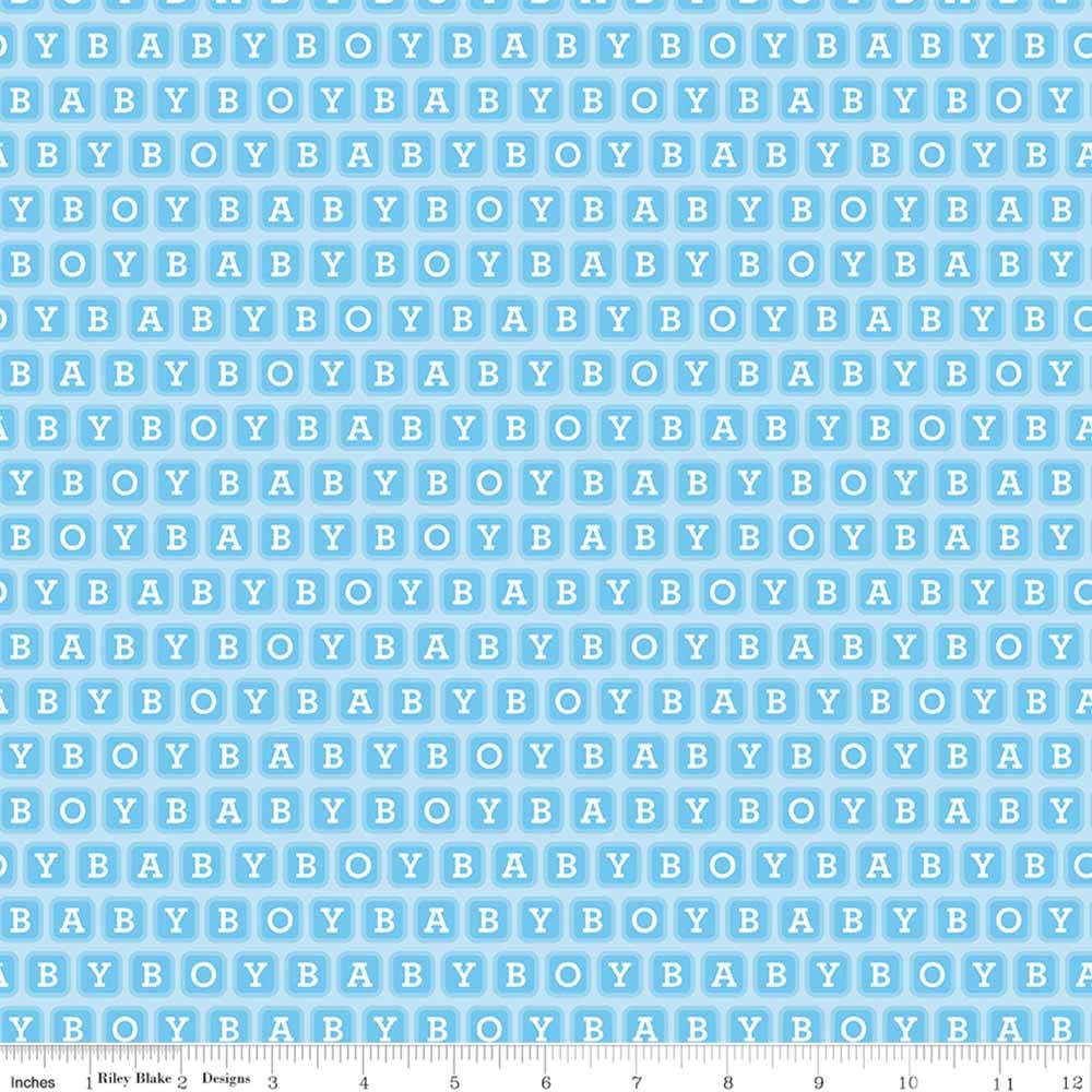 Riley Blake's Designer Flannel for Baby Boys - Doodlebug Design Inc's Blue Blocks Yardage