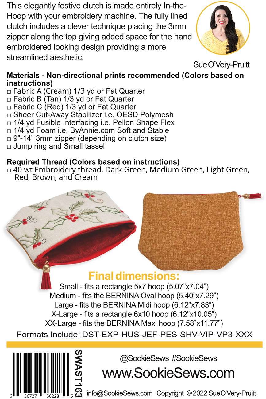 Holly-Day Magic Clutch ITH Pattern