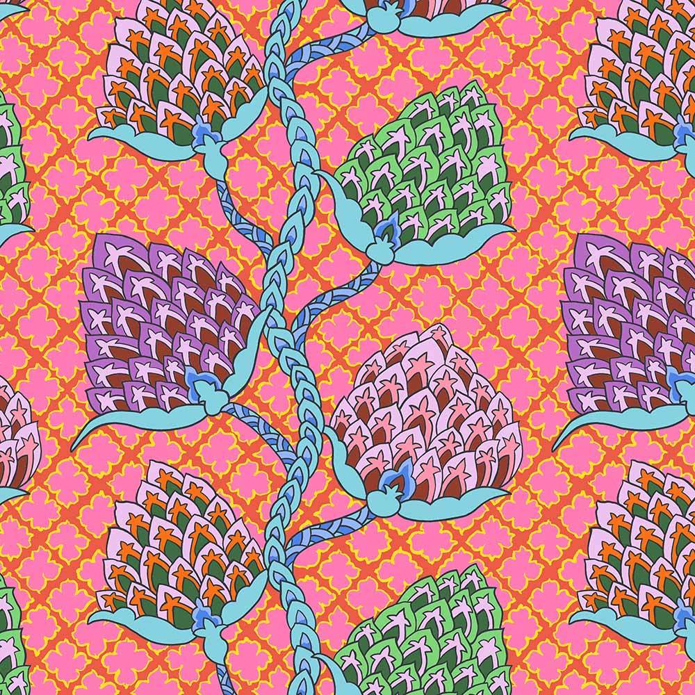 FreeSpirit - Kaffe Fassett's Paisley Flower Fuchsia Fabric Yardage from the Kaffe Fassett Collective