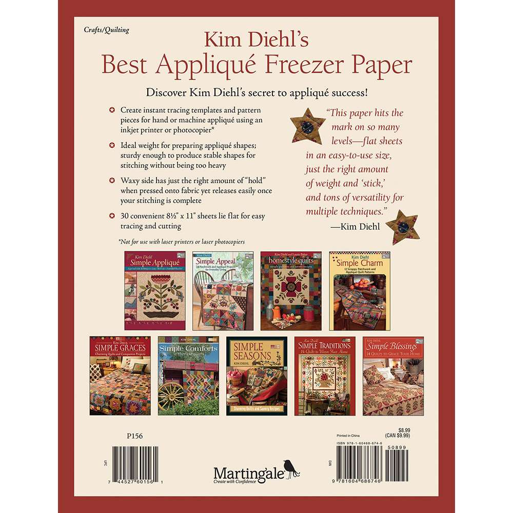 Kim Diehl's Premium Applique Freezer Paper - Exclusive for Martingale