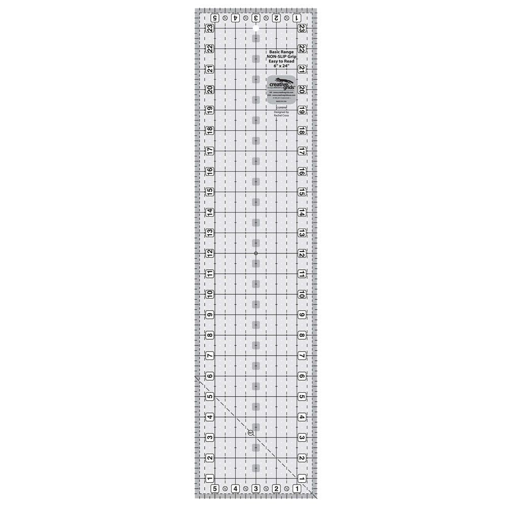 Creative Grids 6in x 24in Rectangle Quilt Ruler - Simplify Your Quilting!