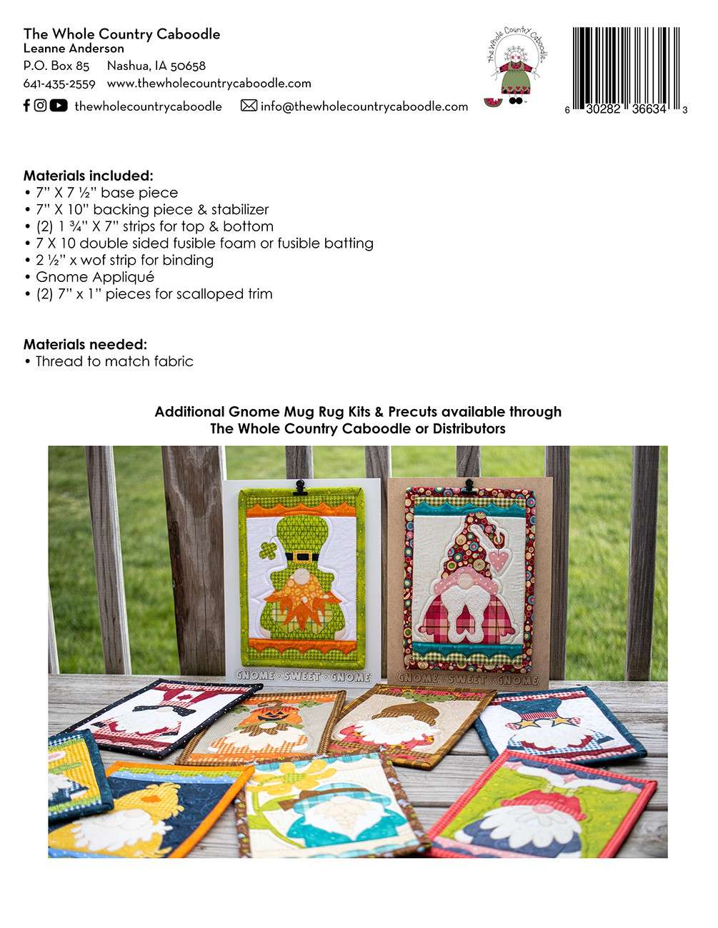 Charming Turkey Gnome Mug Rug DIY Kit