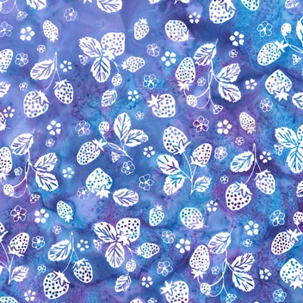 Hoffman Fabrics Bali Batiks Tossed Strawberries Blossom Yardage - Dreamy Batik Fabric