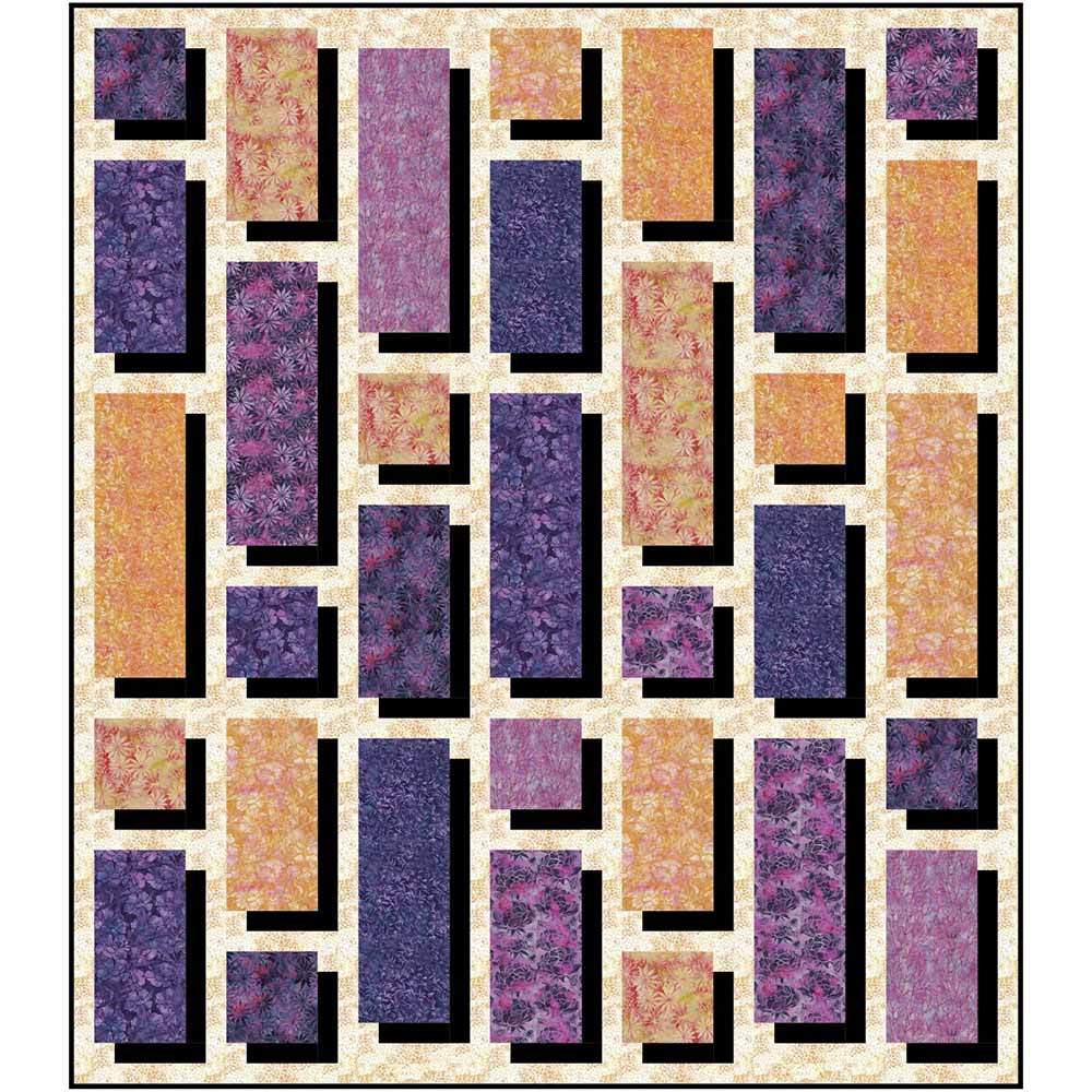 City Shadows - Kissed Quilts - Botanical Dreams - Island Batiks Kit: Unleash Your Creativity!