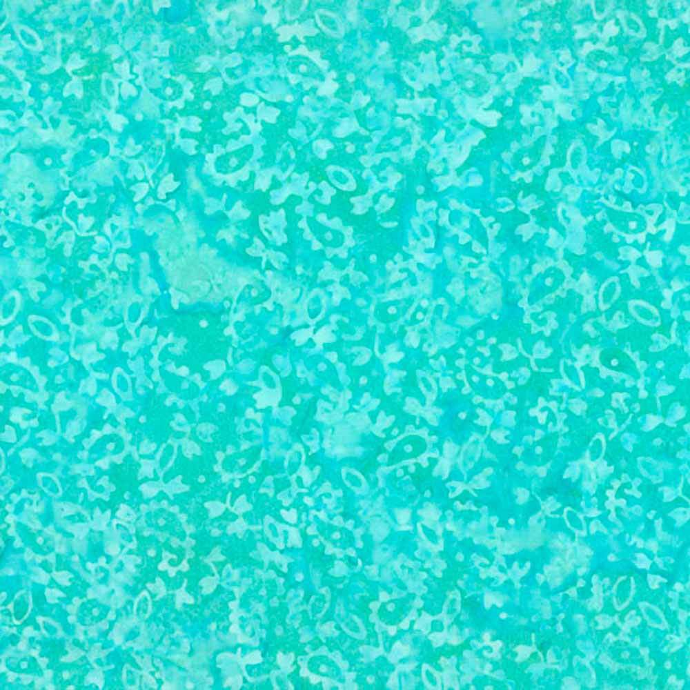 Wilmington Batiks - Teal-ing Good Mini Paisley Fabric in Cream/Aqua - Yardage