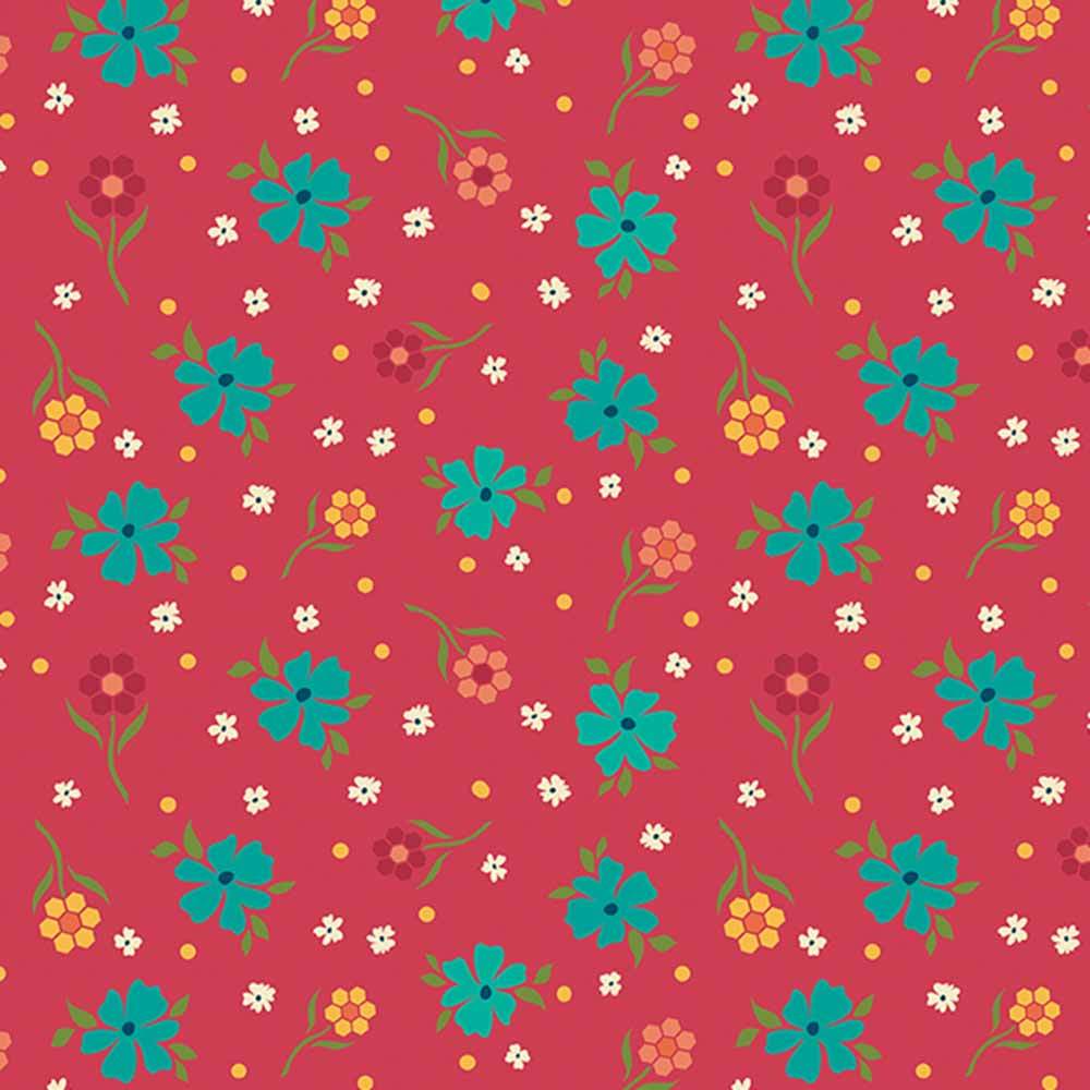 Riley Blake's Market Street by Heather Peterson - Stunning Berry Flowers Yardage