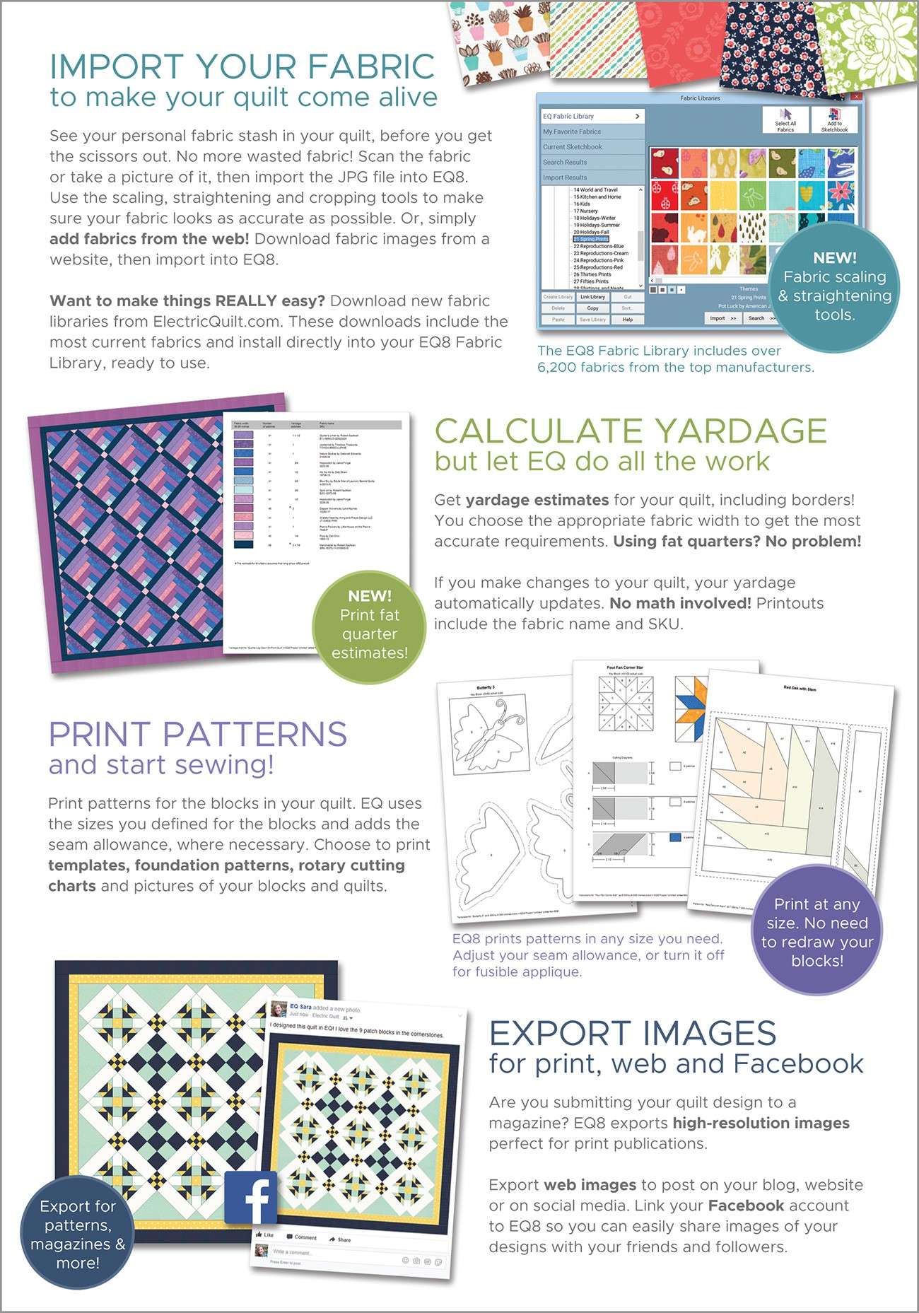 Electric Quilt 8 (EQ8) Software for Quilt Design