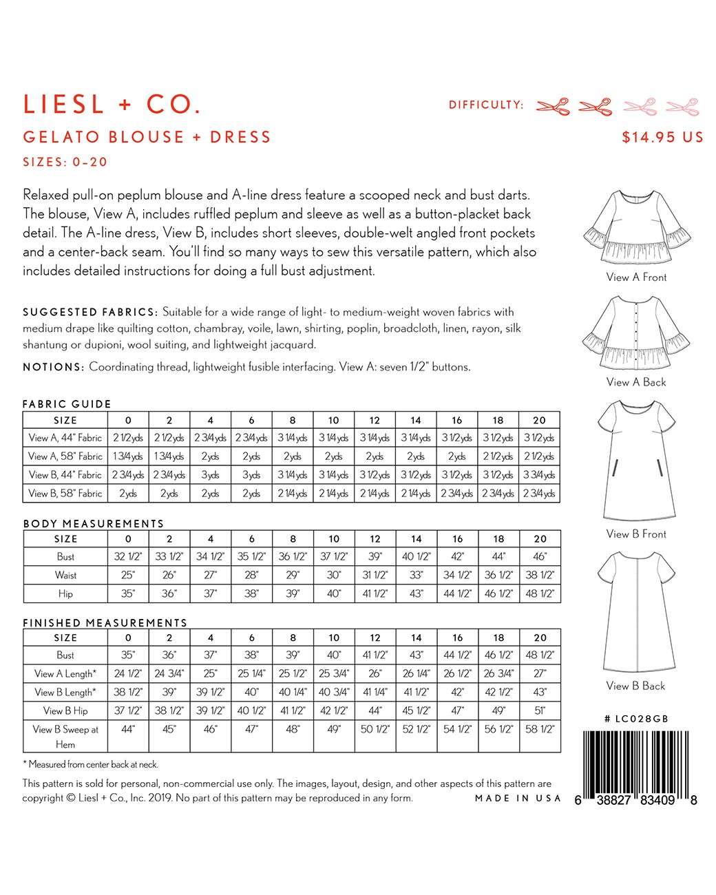 Gorgeous Gelato Blouse and A-line Dress Sewing Pattern by Audrey Wright - Get Yours Now!