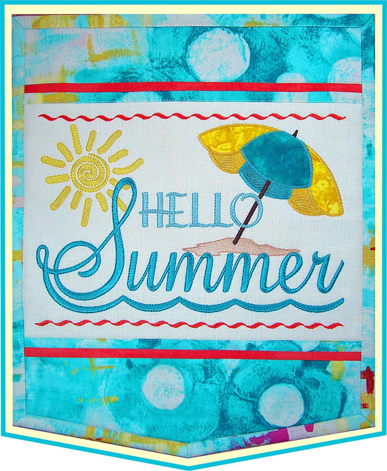 Janine Babich's Hello Summer Wall Hanging Embroidery: A Sunny Summer Decor!