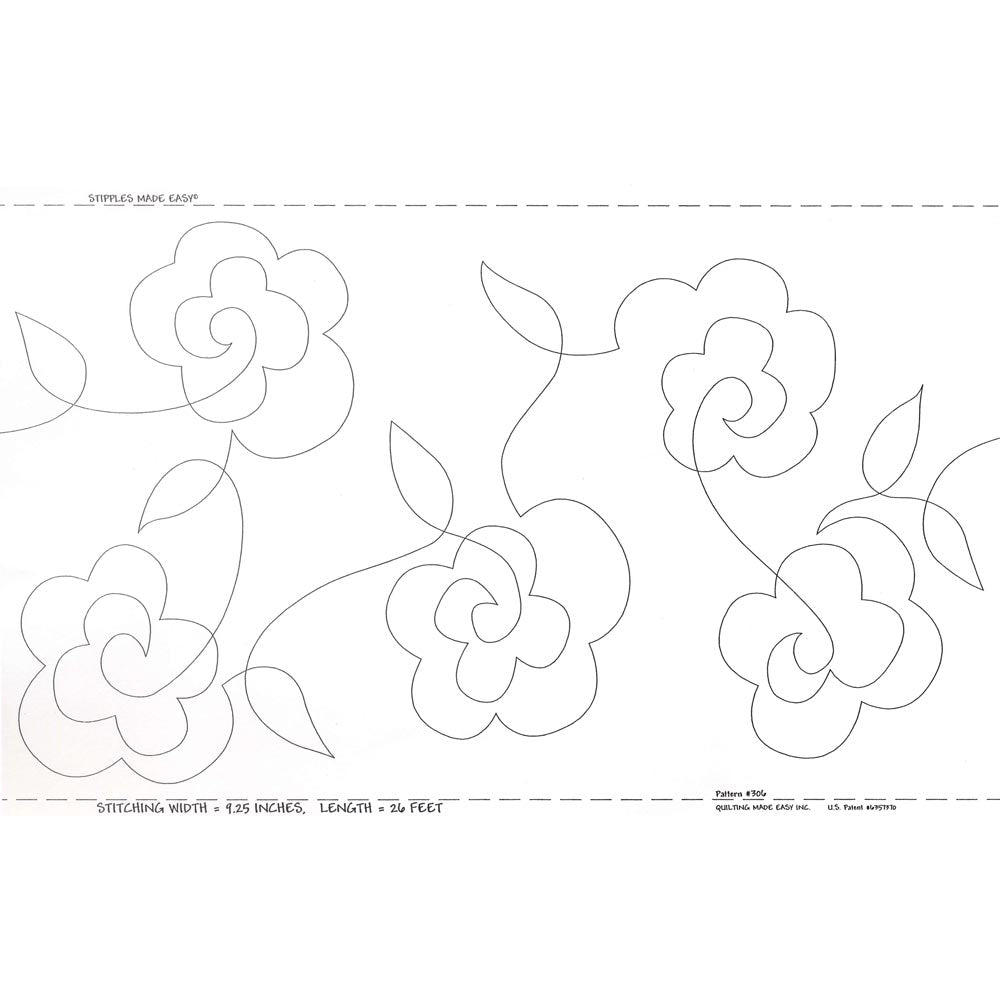 Stunning Quilt Pattern Roll: Stipples & Flowers - 9 1/2in x 26'