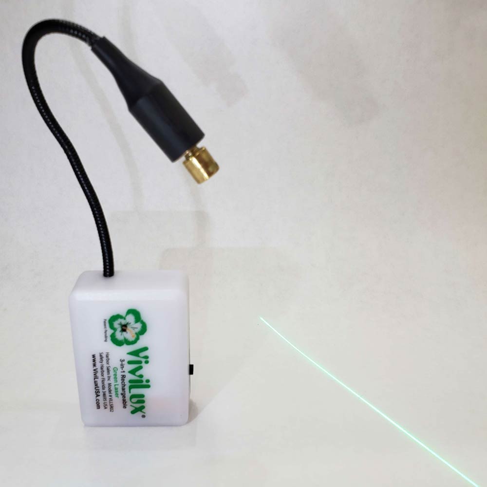 ViviLux 3-in-1 Rechargeable Green Laser System: Your Ultimate Positionable Lighting Solution with Hook and Loop Tape & US Plug