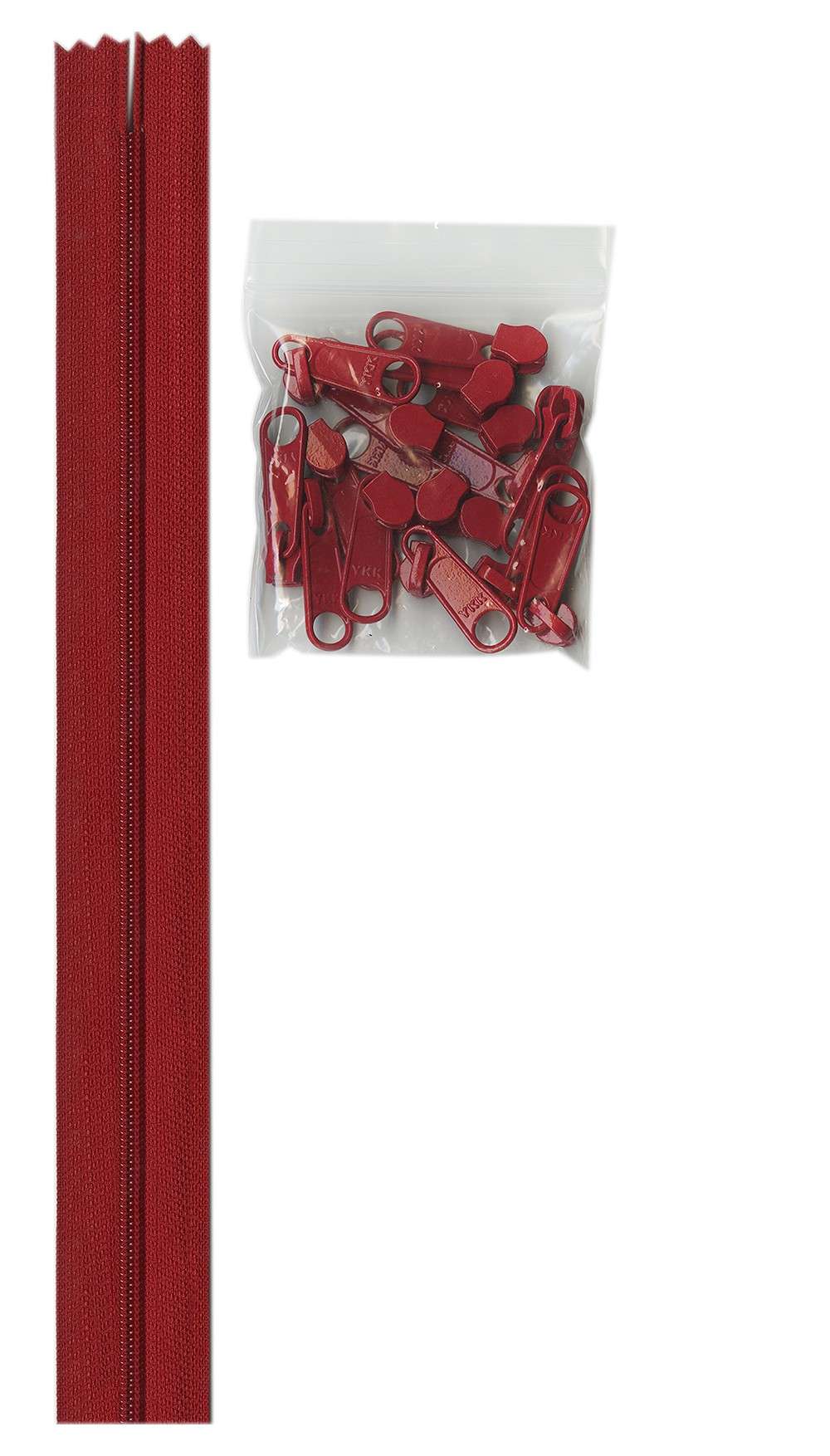 Get 4 Yards of 16mm #4.5 Hot Red Zipper Chain with 16 Extra-Large Coordinated Pulls Now!