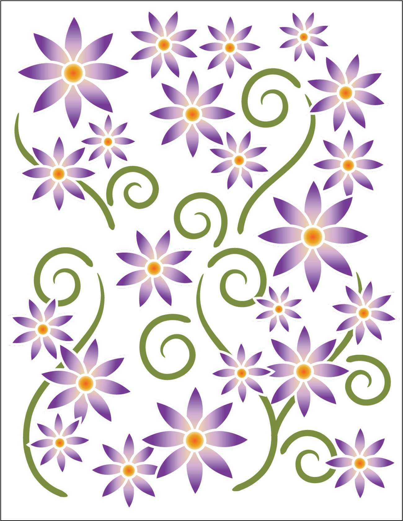 Vibrant Violet Aster Tattoo Elementz Decals (Printed on Clear Vinyl)