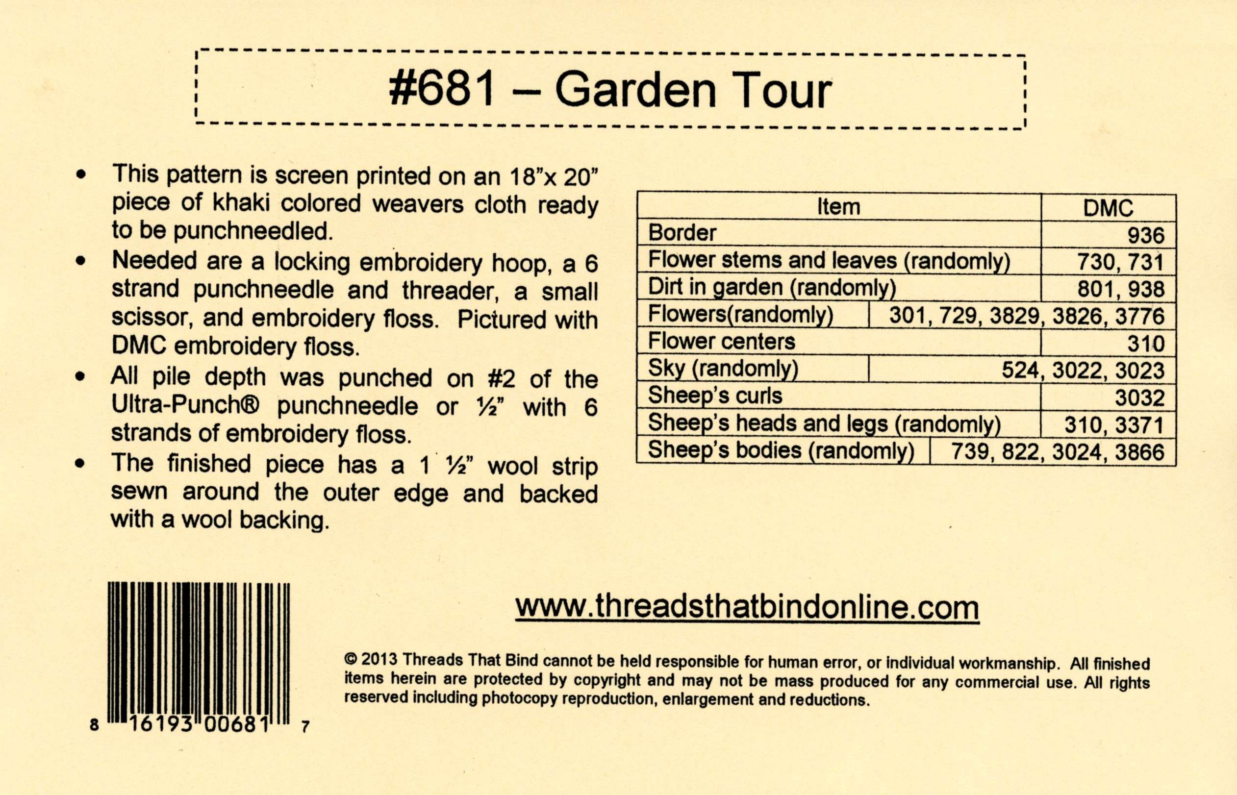 Enchanting Garden Tour Punchneedle Pattern by Shawn Williams