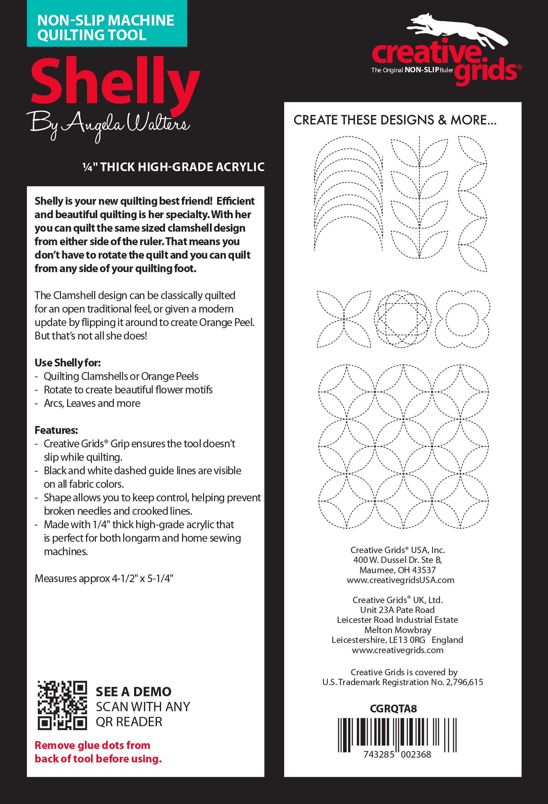 Unleash Your Quilting Creativity with Creative Grids' Shelly Machine Quilting Tool by Angela Walters