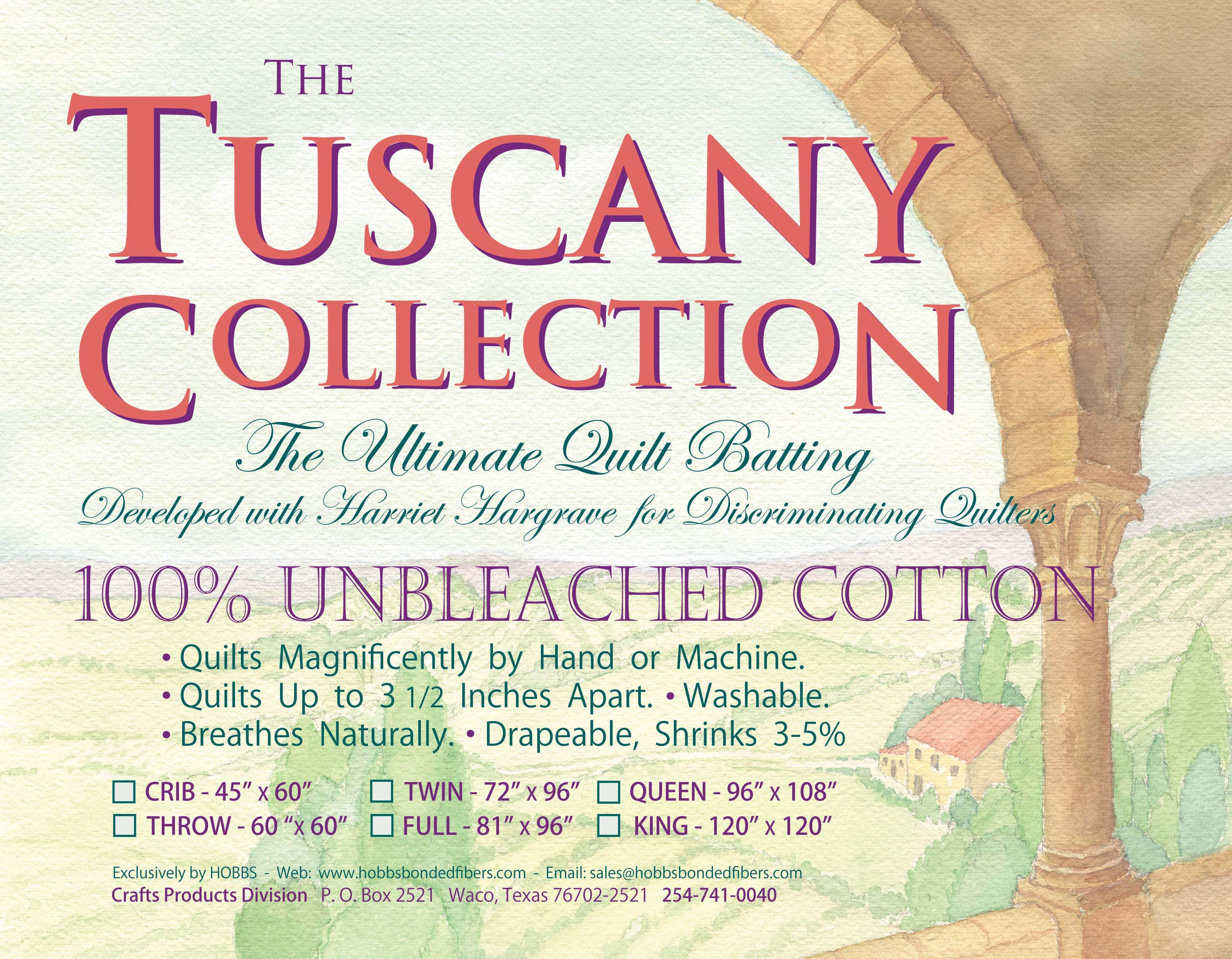 Hobbs Tuscany Unbleached Cotton Batting - 45in x 60in for Crib Quilts