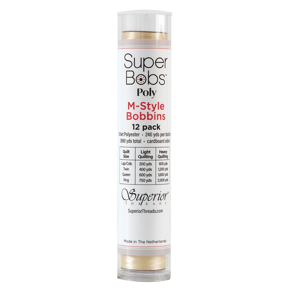 SuperBobs 12-Pack M-Style Cream Polyester Bobbins - A Must-Have for Crafting!