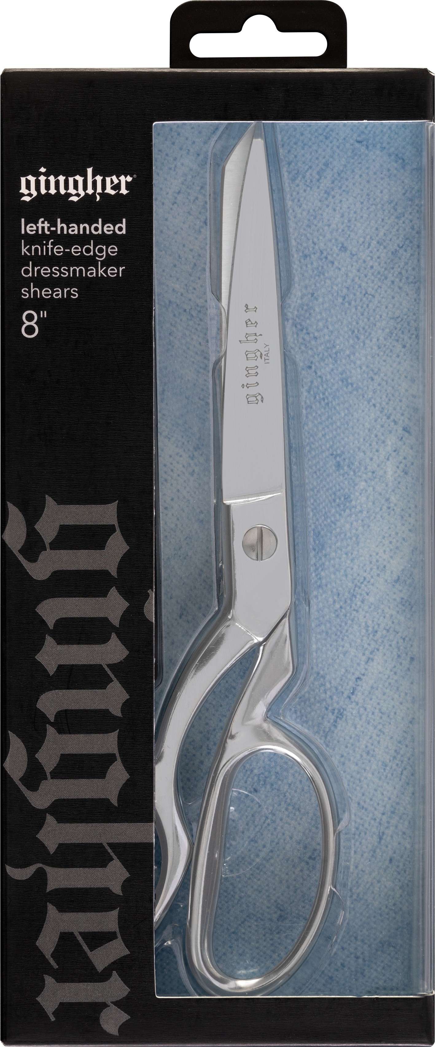 Gingher 8-inch Left-Handed Knife Edge Scissors - Ideal for Precision Fabric Cutting