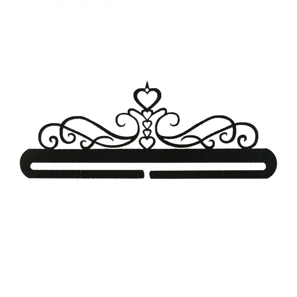 Charming 12-inch Charcoal 5 Heart Scroll Split Bottom Hanger