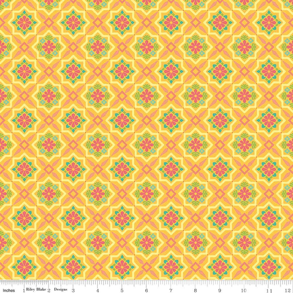 Riley Blake's Stunning Market Street Tile in Yellow - Per Yard! Get Yours Now!