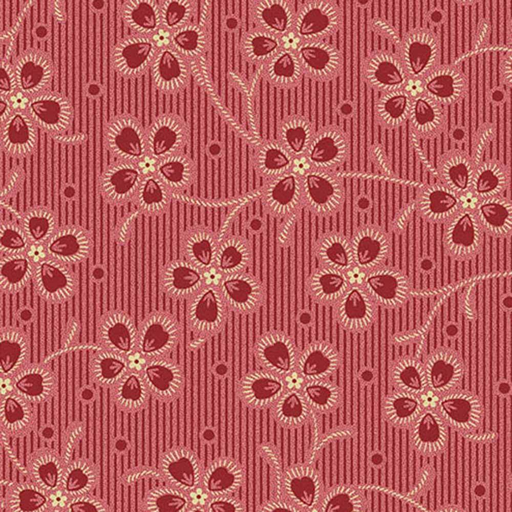 Andover Fabrics - Dahlia by Laundry Basket Quilts - Dianthus - Cardinal - Yardage: A Vintage Quilting Delight