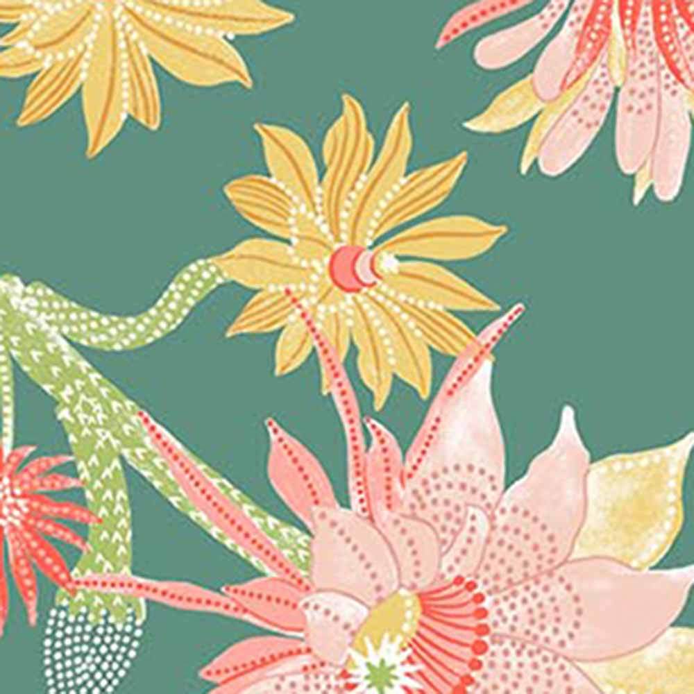 Figo's Desert Sunrise Fabric by Josephine Kimberling - Teal Yardage