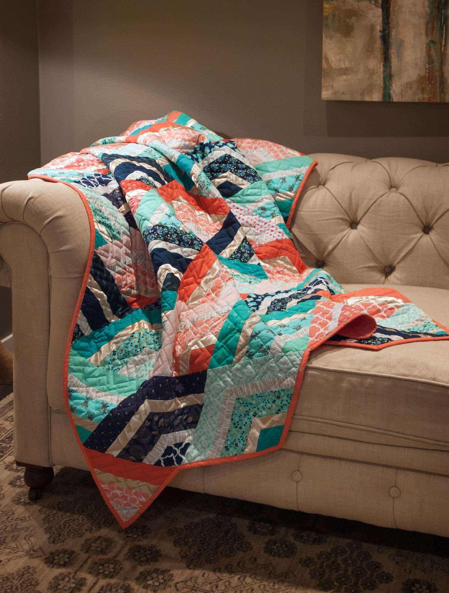 Glamorous City Girl Chevron Quilt