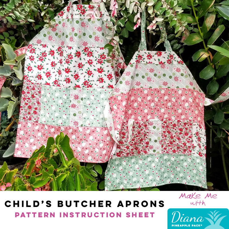Delightful Child's Butcher Aprons - Diana Pineapple Pack Pattern
