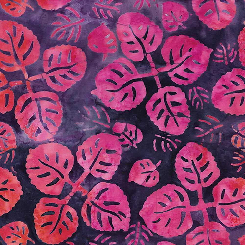 Island Batiks - Stunning Leaf Spinners in Purple Merlot Yardage