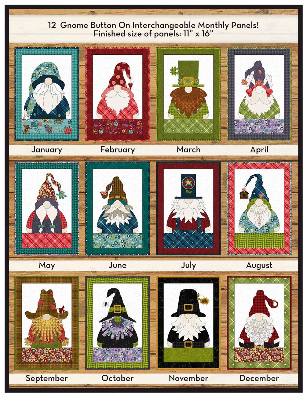 Enchanting Holiday Gnome Calendar Applique Quilt