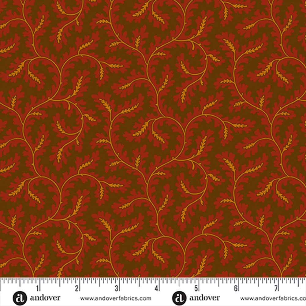 Andover Fabrics - Gathering Collection - Rust Oak Leaves Yardage: A Must - Have for Autumn Projects!