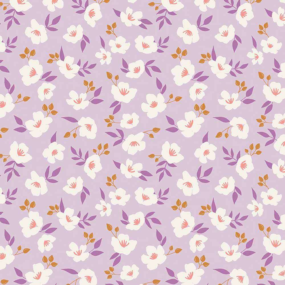 Riley Blake's Let It Bloom by Little Forest Atelier: Flowing Floral Lilac Yardage - A Must-Have!