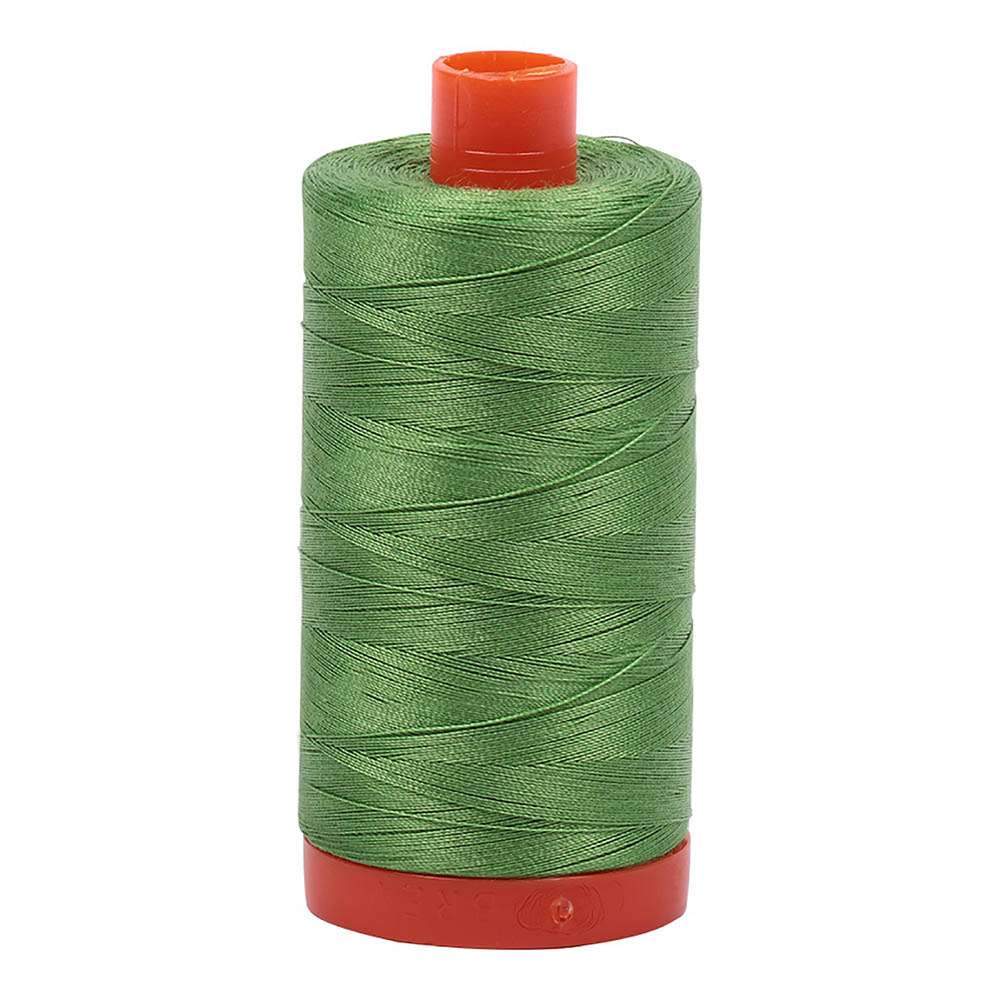 Gorgeous Grass Green 50wt Aurifil 100% Cotton Mako Thread - Huge Spool with 1,422 Yards!