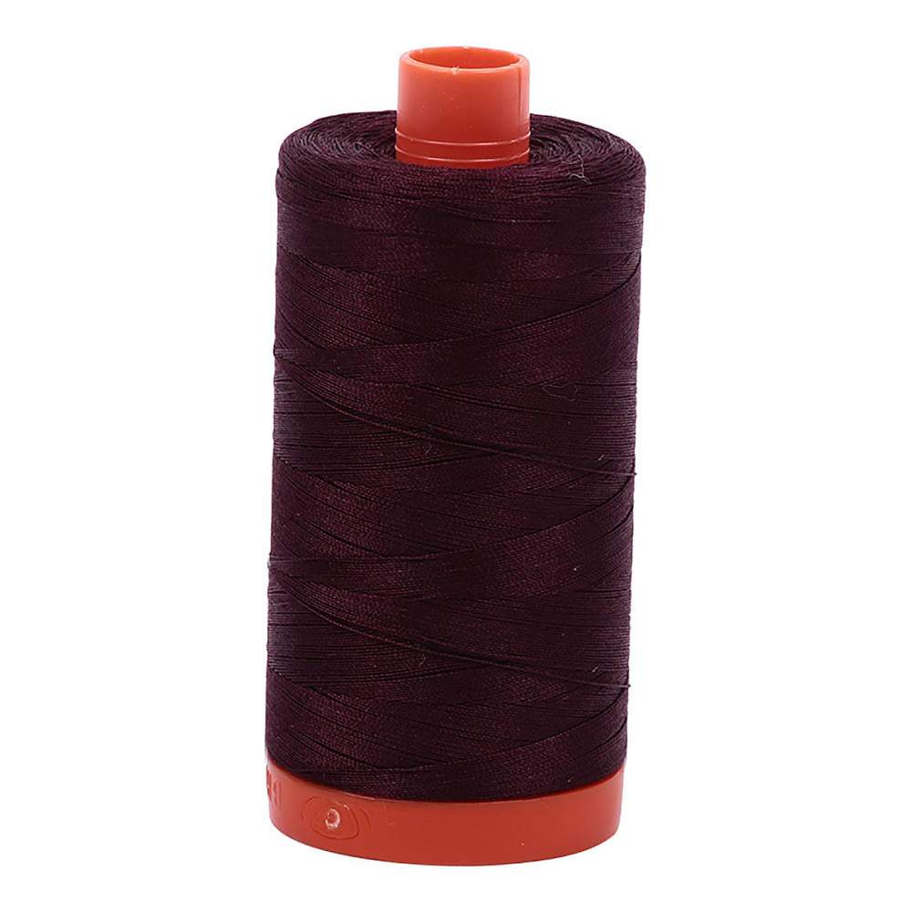 Indulge in the Richness of Very Dark Brown 50wt Aurifil 100% Cotton Mako Thread - Large Spool with 1,422 Yards!
