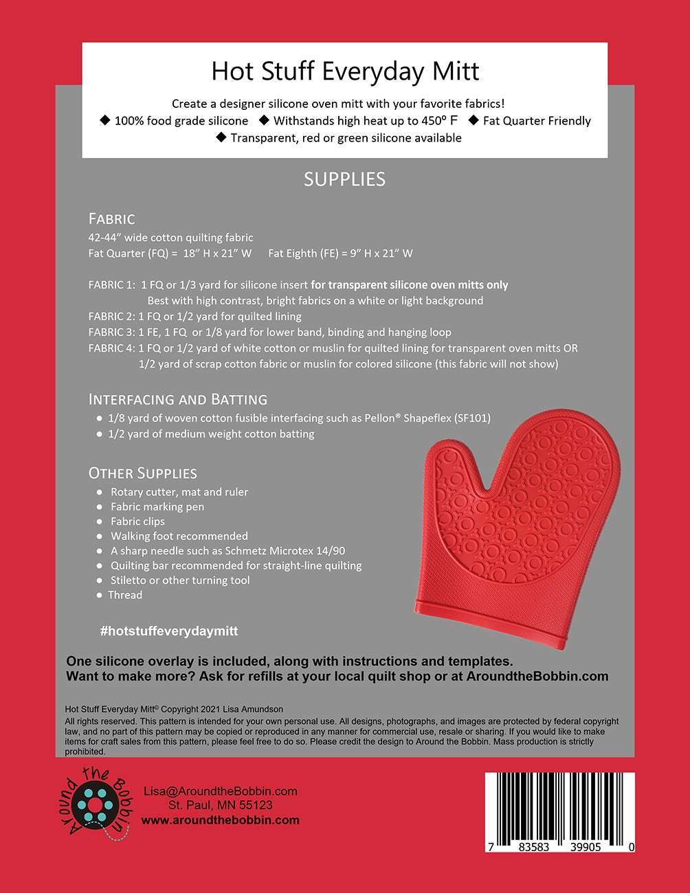 Fiery Red Everyday Oven Mitt - Hot Stuff!