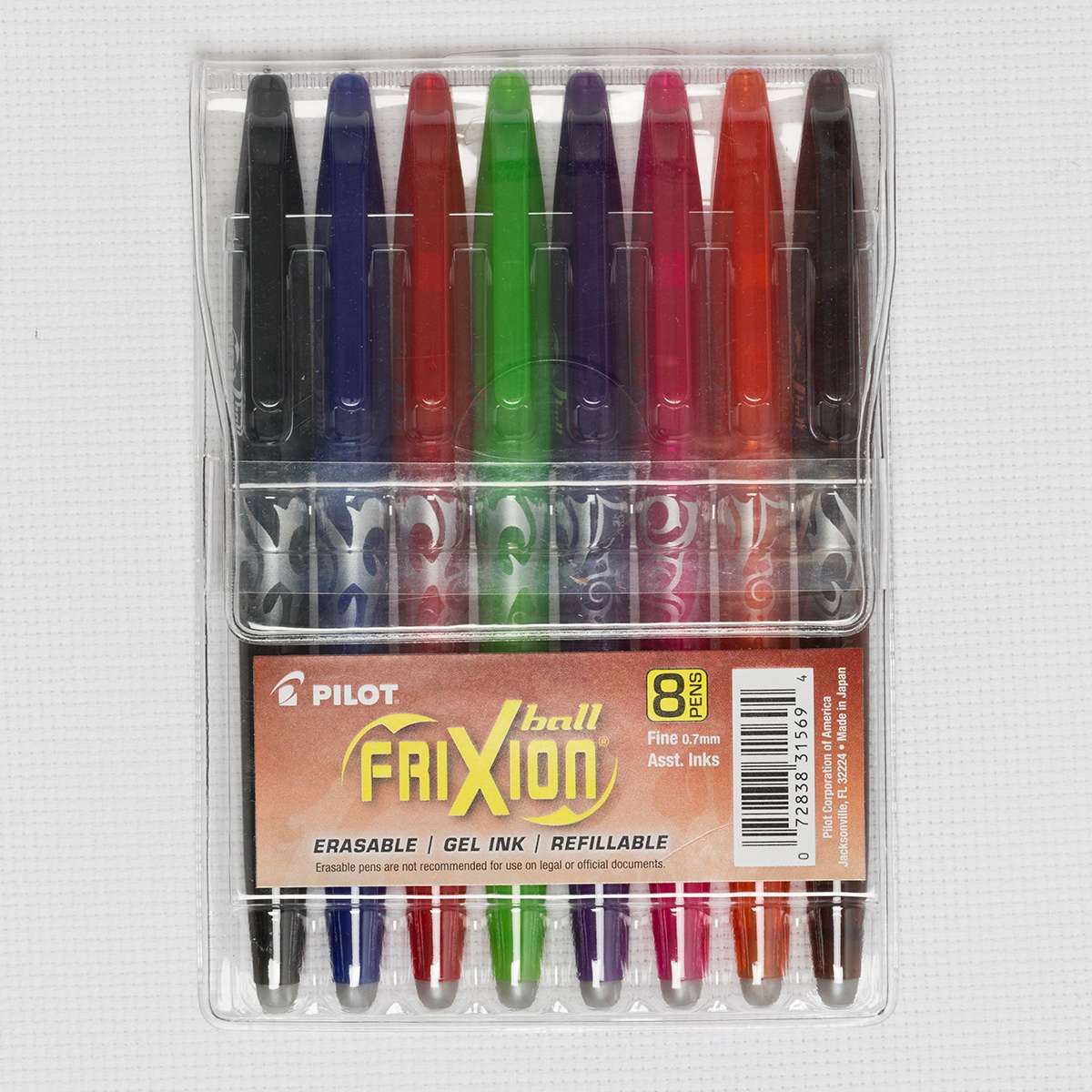 Frixion 8-Pack Fine Point 0.7mm Heat-Erasable Gel Pen Assortment