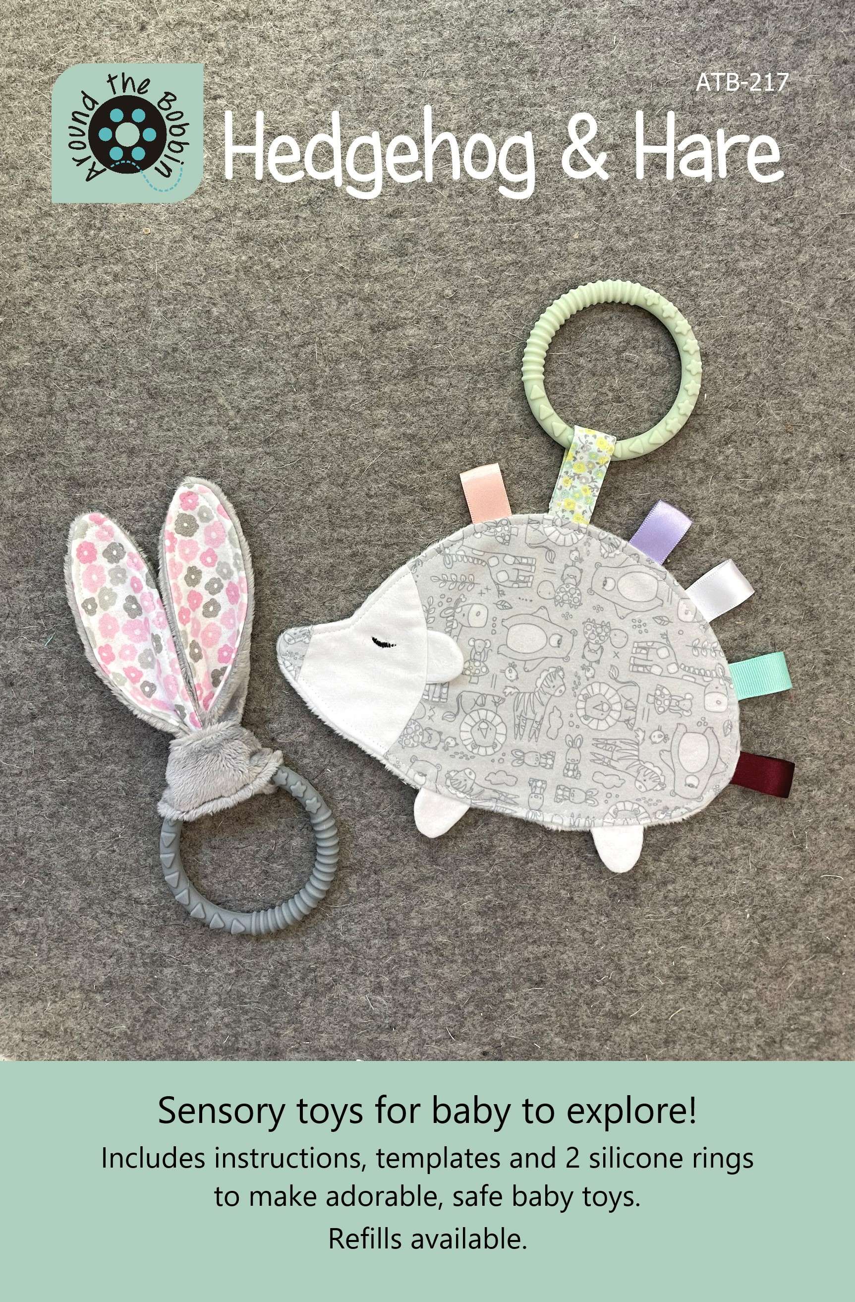 Adorable Hedgehog and Hare Pattern for Baby Sensory Toys