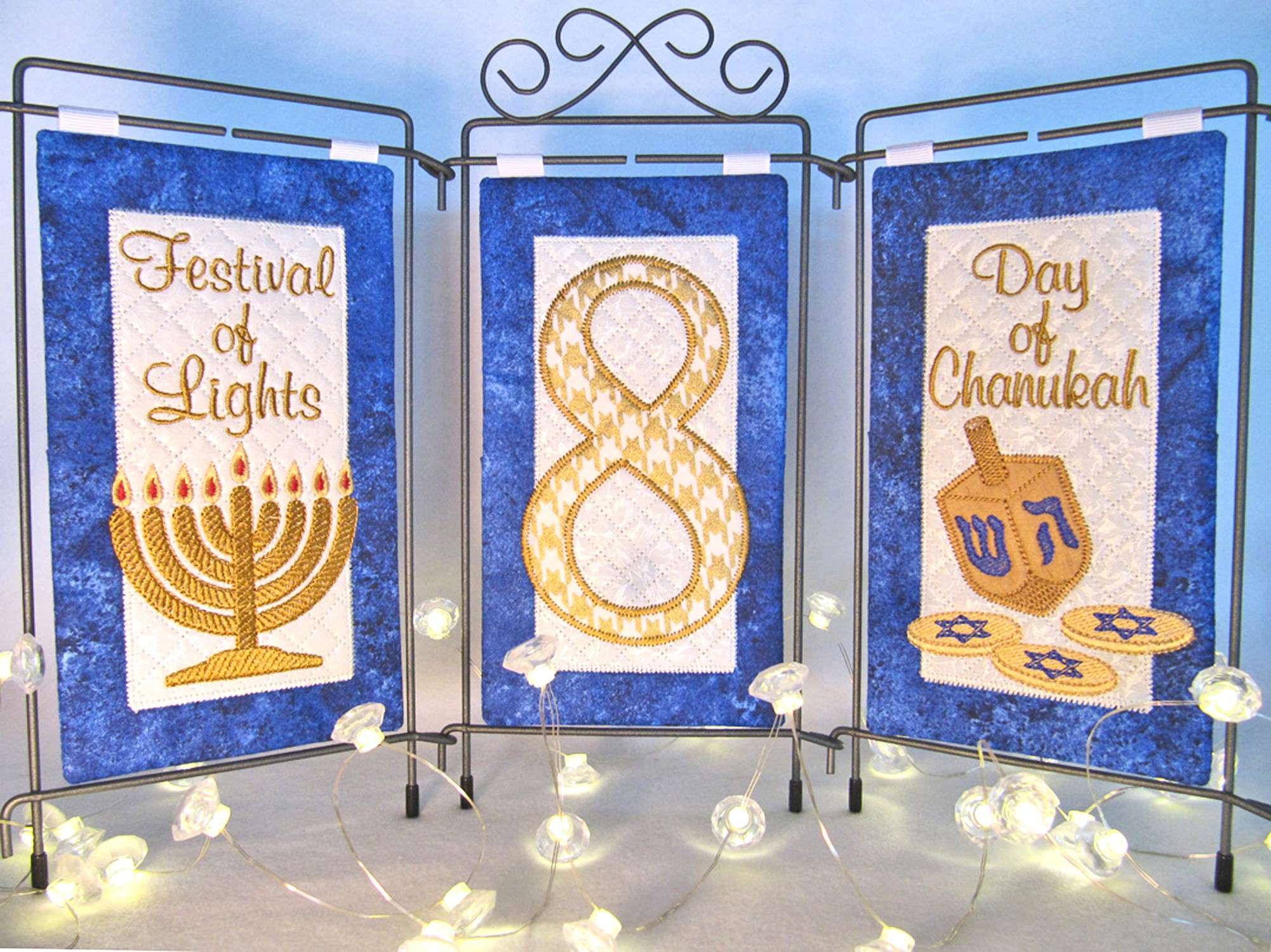 Janine Babich's Festival of Lights Embroidery: A Chanukah Delight