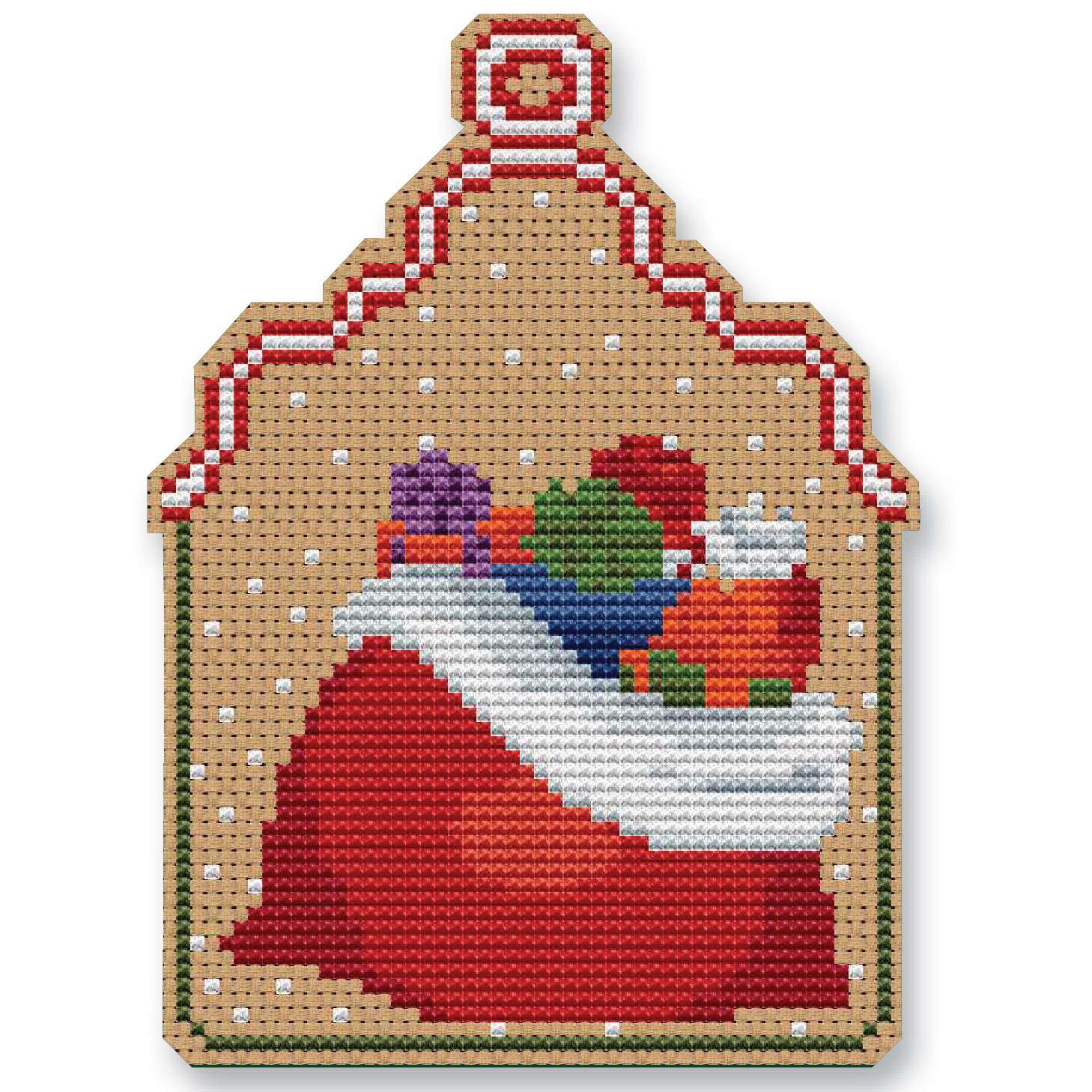 Magical Christmas Sack Ornament Cross - Stitch Kit