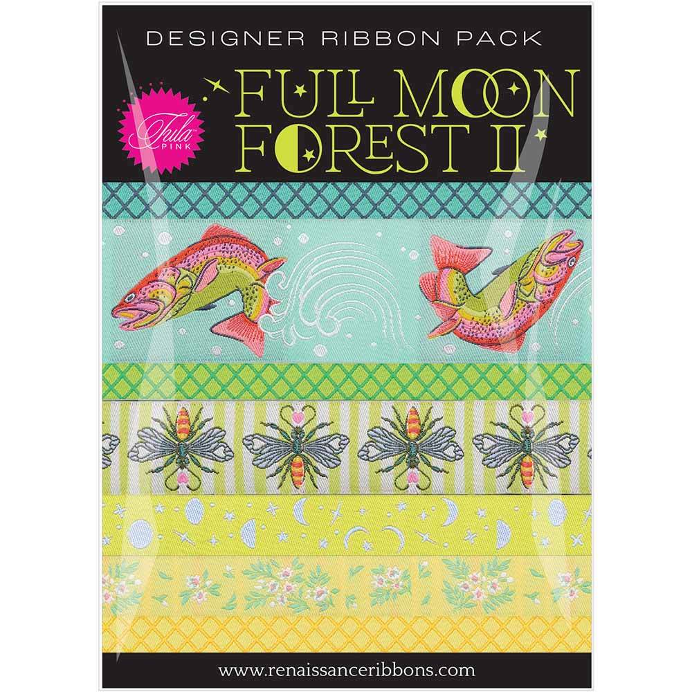 Tula Pink Full Moon Forest II Designer Ribbon Pack - 7 Enchanted 1 - Yard Ribbons